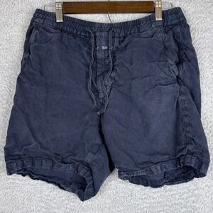 Closed 100% Linen Shorts Mens 31 Navy Drawstring Italian Fabric Casual Summer